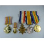 Three World War 1 (WWI) campaign medals comprising War Medal 1914 - 1918, Victory Medal and 1914 -