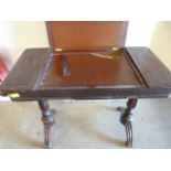 Ladies writing desk with twin pedestal legs and two side compartments