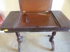 Ladies writing desk with twin pedestal legs and two side compartments