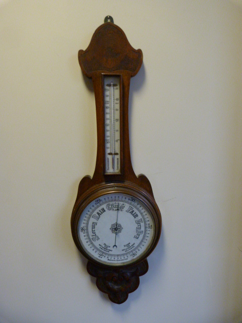 An oak Banjo barometer