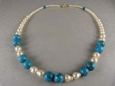 Freshwater Pearl & Turquoise necklace