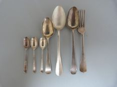 A quantity of hallmarked Silver Cutlery to include a London 1856 Thomas Hughes Headland spoon and