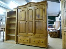 A Triple pine wardrobe