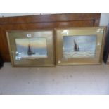 A Pair of Watercolours by F.Carlton 'Evening' and 'Fairweather