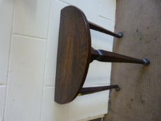 An Oak Half moon table with carved decoration to top