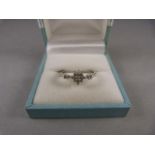 A 9ct White Gold Diamond cluster ring Size N 60