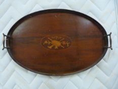 An Edwardian inlaid serving tray