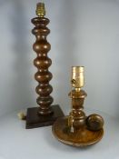 Two mahogany table lamps