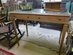 A Pine console table with marble top