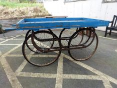 A Blue painted Indian hand cart