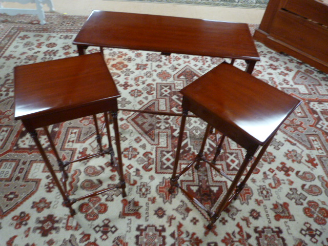 A Tall mahogany nest of tables - Image 2 of 2