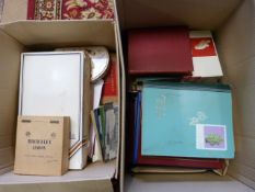 Two Boxes of various stamps, first day covers and albums etc