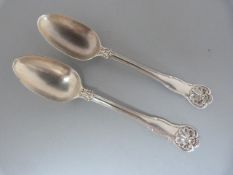 A Pair of London 1825 hallmarked Silver Serving spoons - total weight 219.5g