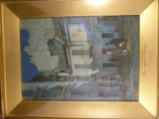 A M Foweraker watercolour of 'Moonlight Malaga' - Framed. A M Foweraker was local to Exeter