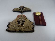 Royal Navy Officer’s cap badges (two of), civil list circa 1902-18. Padded crowned with an anchor