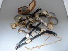 A large quantity of vintage Watches to include a Pocket Watch, gentlemans and ladies etc