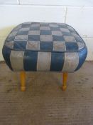 A Retro blue leather stool