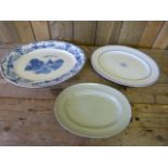 A Large 'Delph' platter, Spode platter and one other