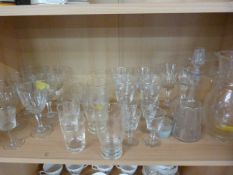 A large quantity of glassware to include decanters and others etc
