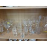 A large quantity of glassware to include decanters and others etc