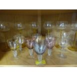 A small quantity of glassware inc coloured etc