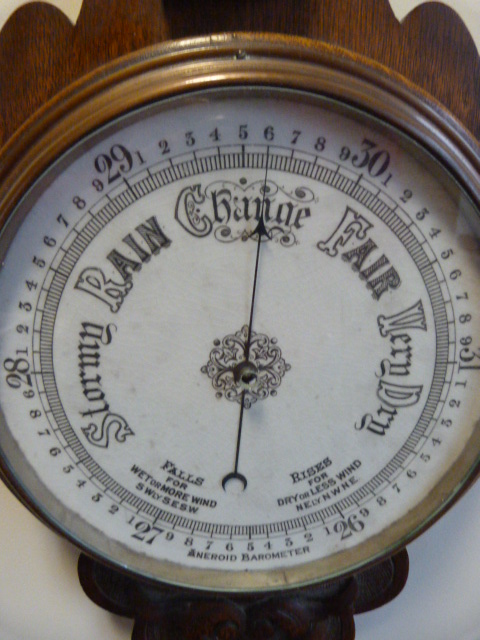 An oak Banjo barometer - Image 2 of 4