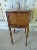 A Mahogany Sewing box on tapering legs