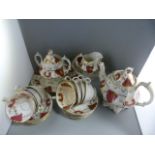 A Part Victorian Tea service with teapot and suguar pot A/F