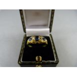 An 18ct Gold Diamond and Sapphire Ring - Size P