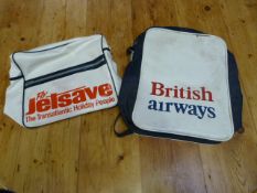 A British Airways satchel bag and a Jetsave bag