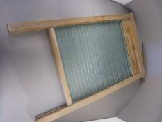 Antique pine glass washboard