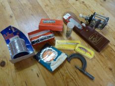 A Fishing reel, lures and line etc