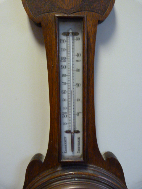 An oak Banjo barometer - Image 3 of 4