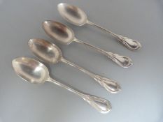 Four Silverplated serving spoons