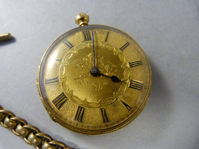 An 18ct Gold Pocket watch with key Assayed in London - Image 2 of 2