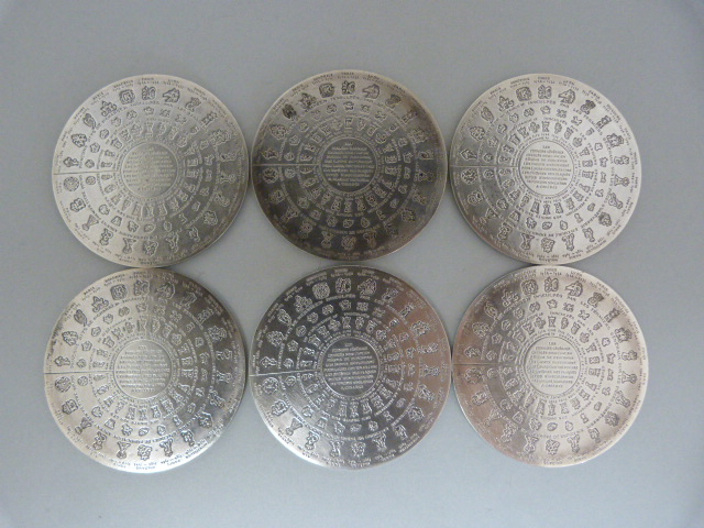 A set of Six SCM Christofle coasters marked to the base - depicting all the French Cities