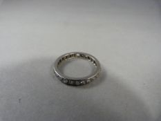 Full eternity ring set with 0.05ct Diamonds in platinum - 1 diamond missing Size N UK - 6.5 USA