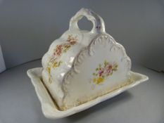 An Imperial German Cheese dish decorated with Gilt and Flowers