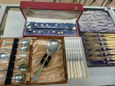 Four various boxed sets of cutlery