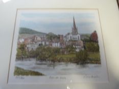 A Signed Ltd edition print of Ross-on-Wye by Glyn Martin no 342/850
