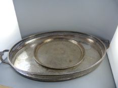 Two silverplated serving trays