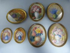 A quantity of seven miniatures of still lifes all signed A Osse