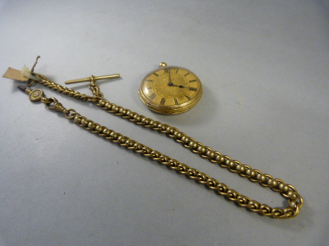 An 18ct Gold Pocket watch with key Assayed in London