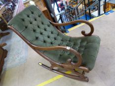 Green upholstered rocking char (A/F)