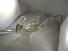 Large (approx. 68cm long) clear glass splash glass