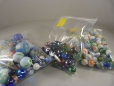 Three bags of vintage marbles - some old