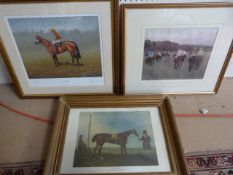 Three Racing prints after the artists - Red Rum - Peter Deighan, Edgar Degas and the last of