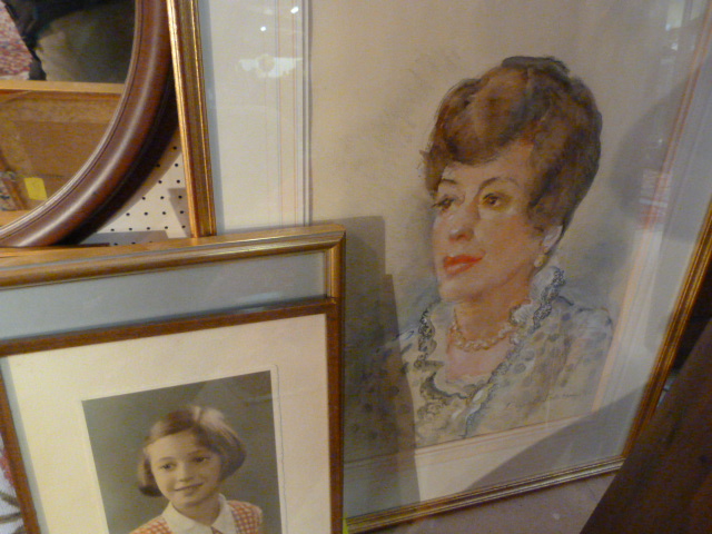 A Watercolour of a lady by Elizabeth Scott-Moore and two others