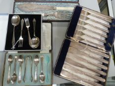 Four various boxed sets of cutlery