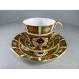 Royal Crown Derby Trio, Imari 1128 design, first quality, 1964